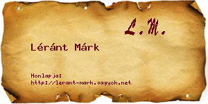 Léránt Márk névjegykártya